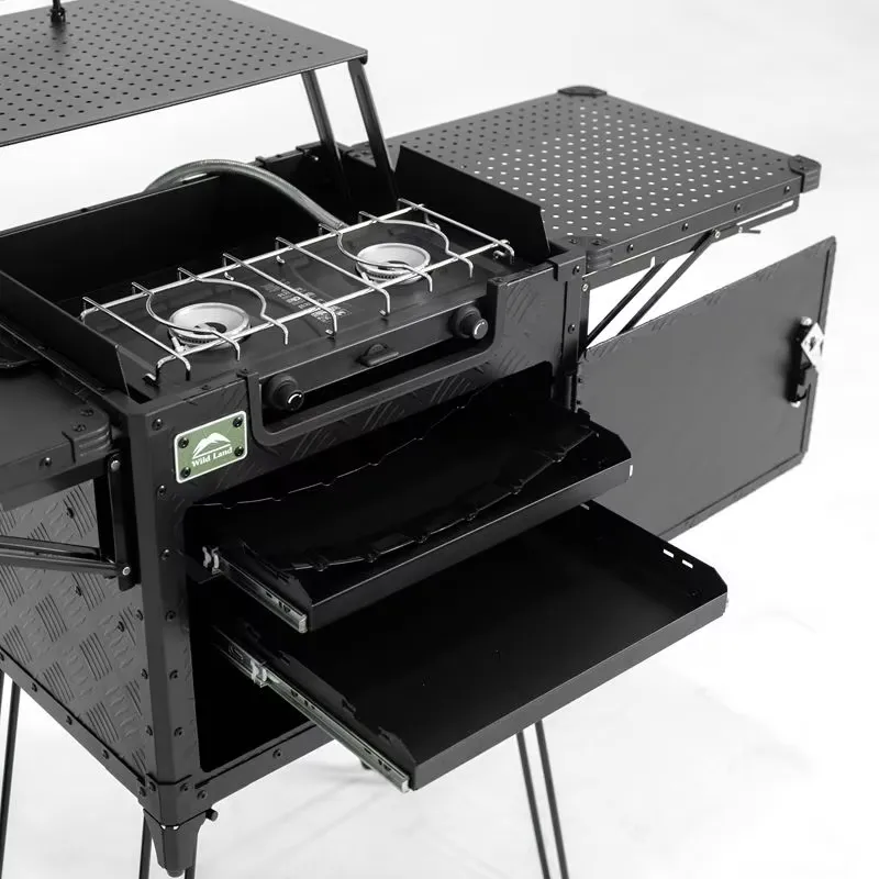 Outdoor Camping Kitchen Setup - Configuración de Cocina de Lujo para
