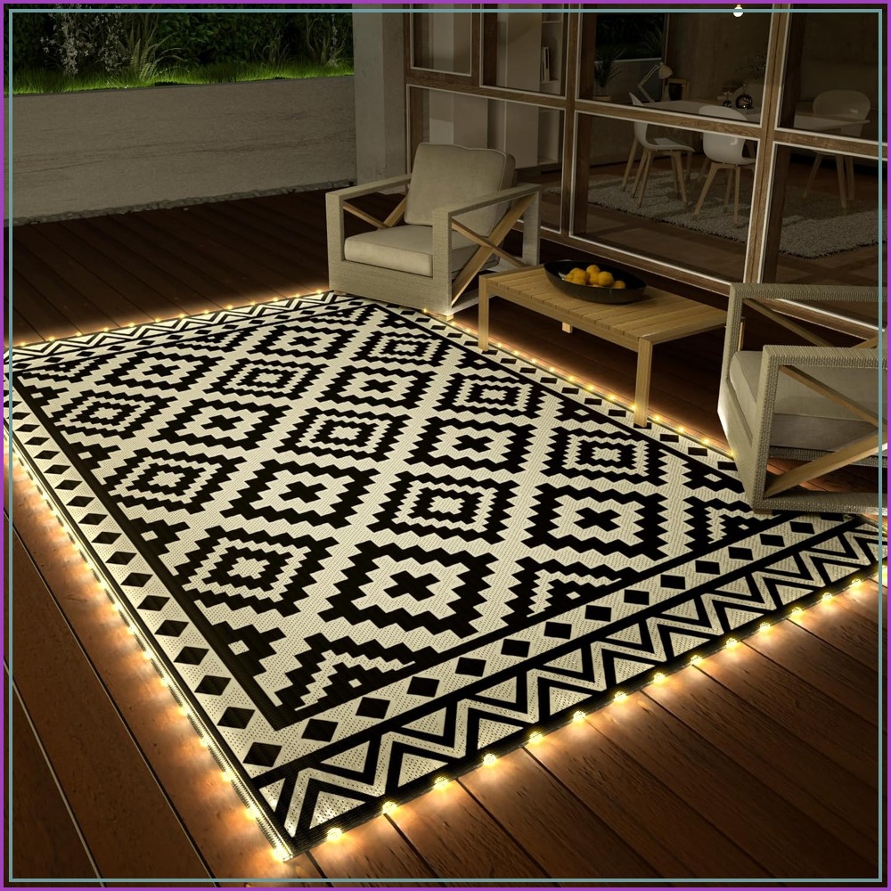 Outdoor Camping Rug With Led Lights - Alfombra para exteriores de 5' x