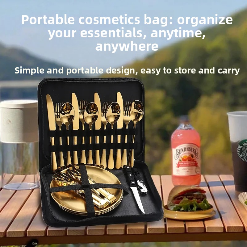 Outdoor Camping Meals - Juego de Cubiertos Portátiles de Acero