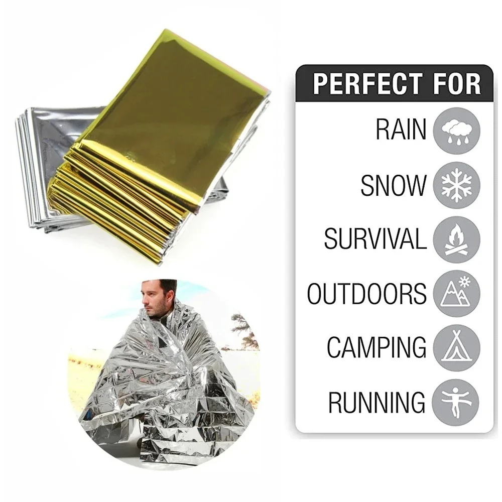Outdoor Camping Rug - Manta térmica de emergencia plegable, impermeable,