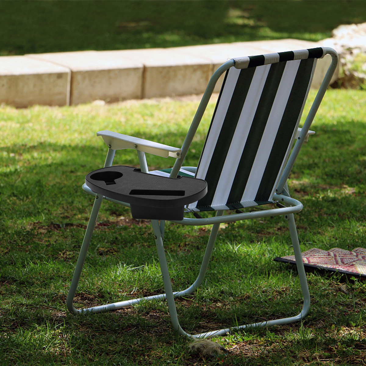 Outdoor Camping Lounge Chairs - Bandeja Multifuncional para Bebidas, Plástico Premium,