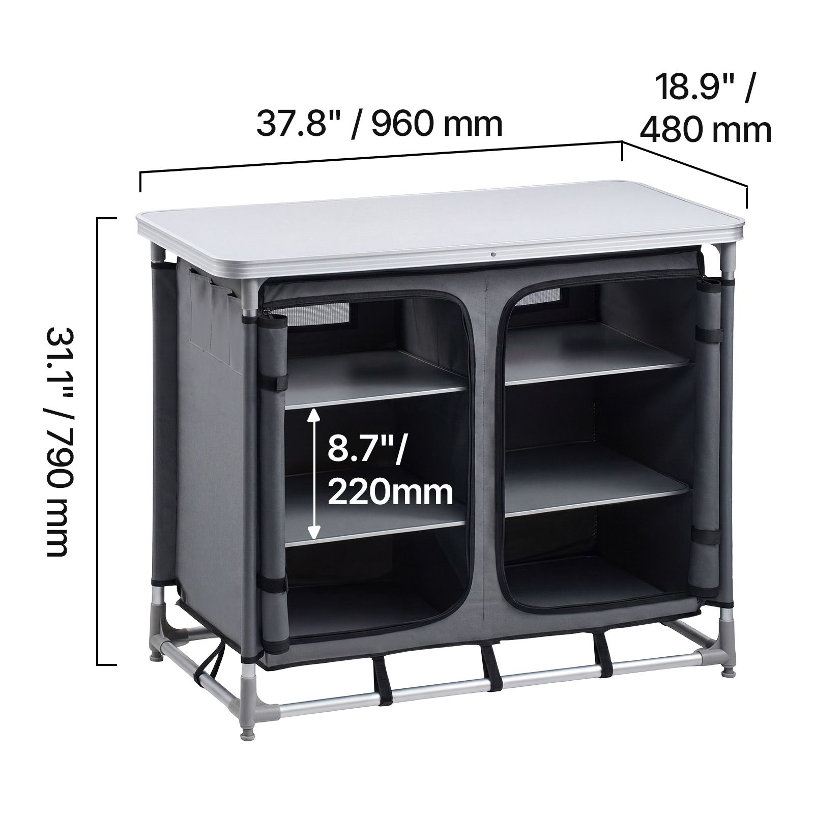 Outdoor Camping Kitchen Setup - Mueble de Almacenamiento para Camping, Mesa