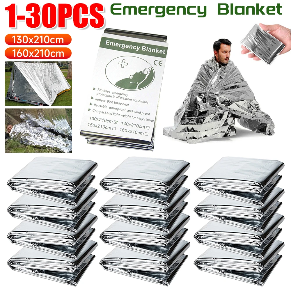 Survival Kit - 1-30 Uds manta de emergencia supervivencia