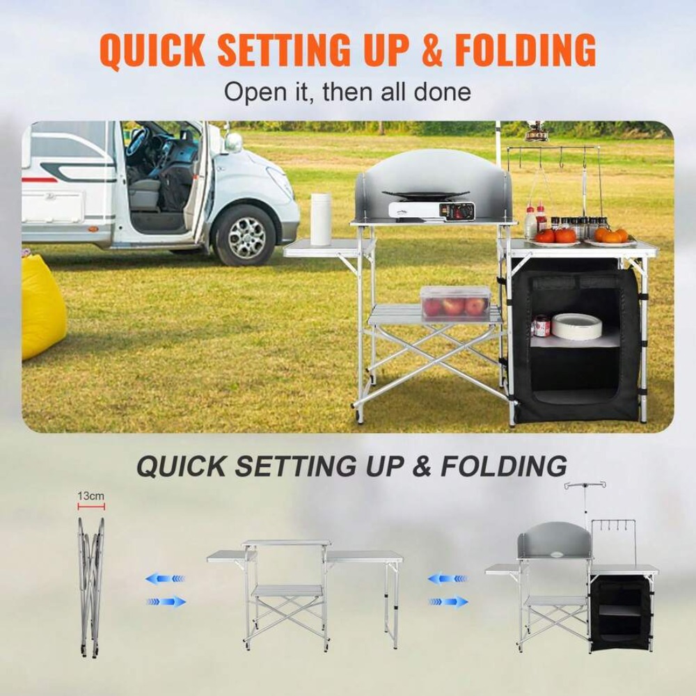 Mesa de Cocina Plegable para A - Outdoor Camping Kitchen Setup reseña y precio