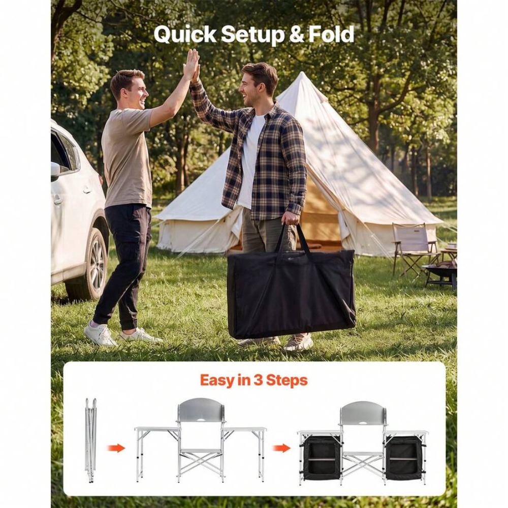 Mesa de Camping Plegable Portá - Outdoor Camping Kitchen Setup reseña y precio