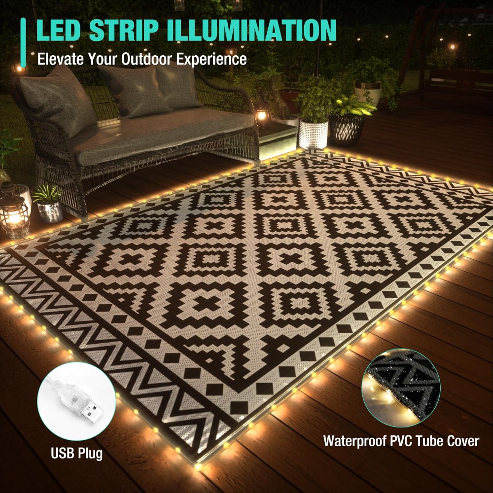 Alfombra para exteriores de 5' - Outdoor Camping Rug With Led Lights reseña y precio