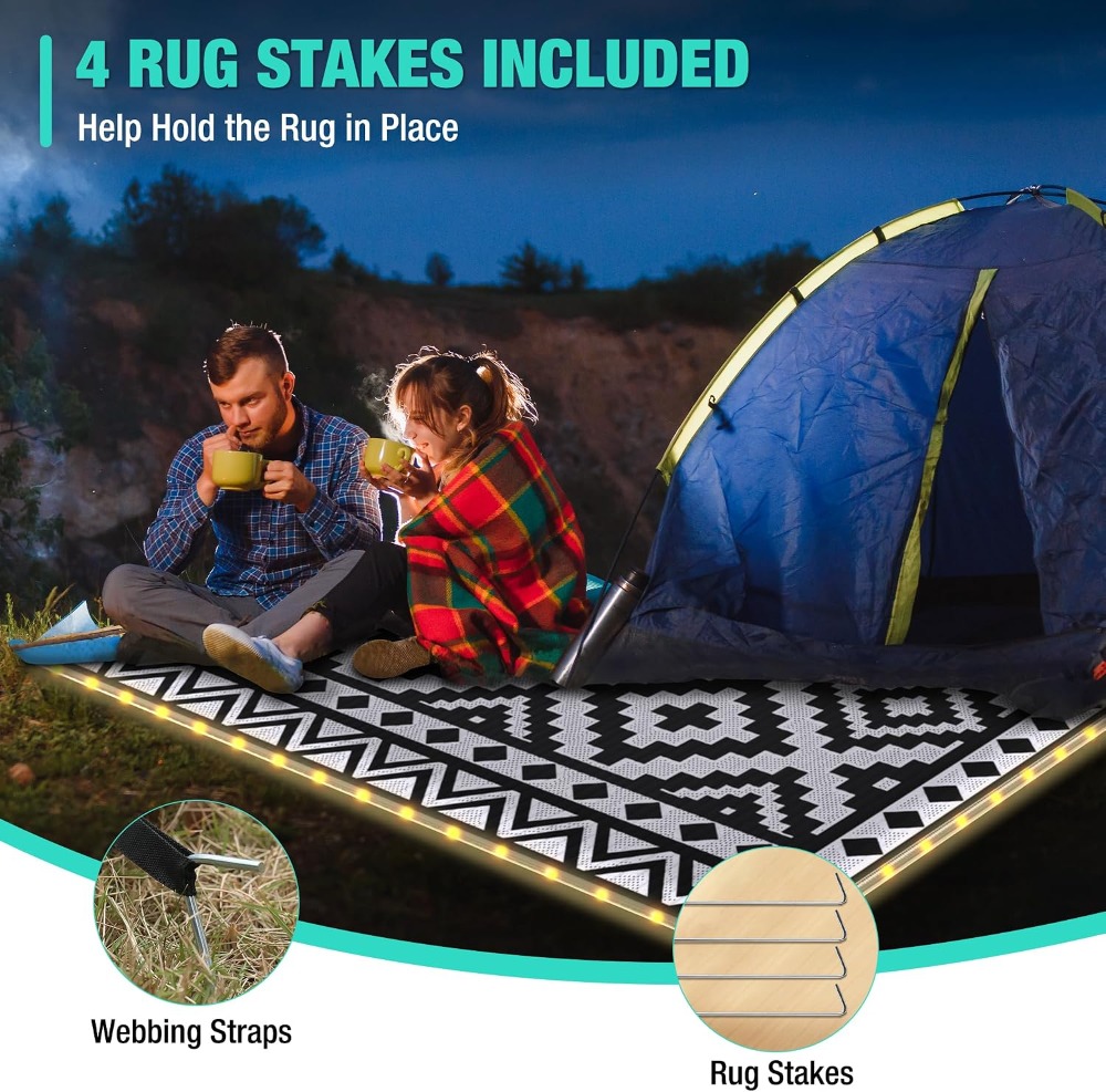 Alfombra para exteriores de 5' - Outdoor Camping Rug With Led Lights reseña y precio