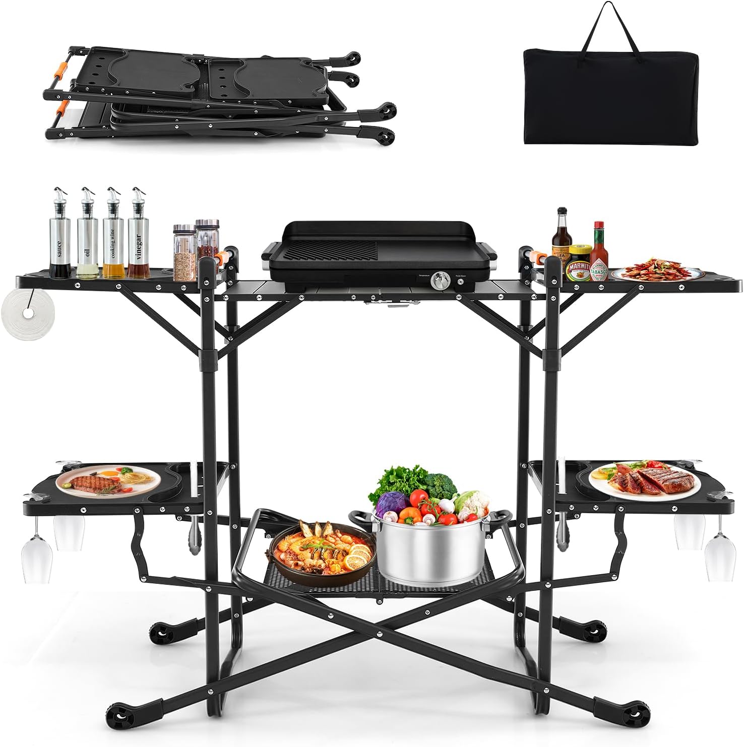 Mesa de Cocina Plegable Portát - Outdoor Camping Kitchen Setup reseña y precio