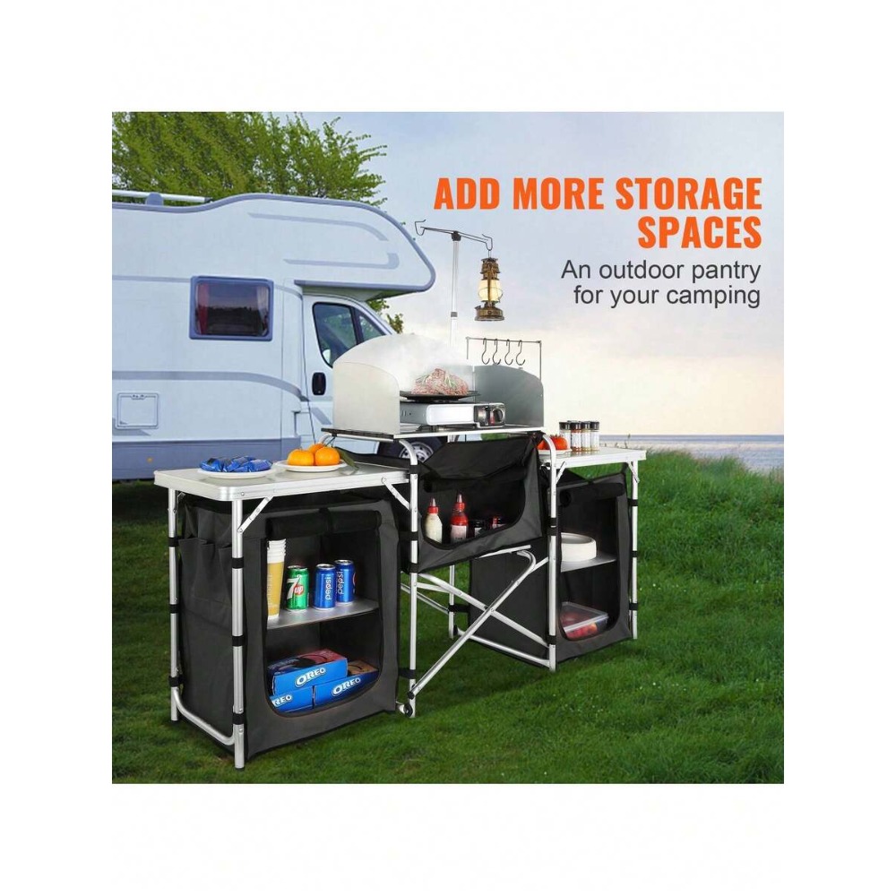 Mesa de cocina plegable para a - Outdoor Camping Kitchen Setup reseña y precio