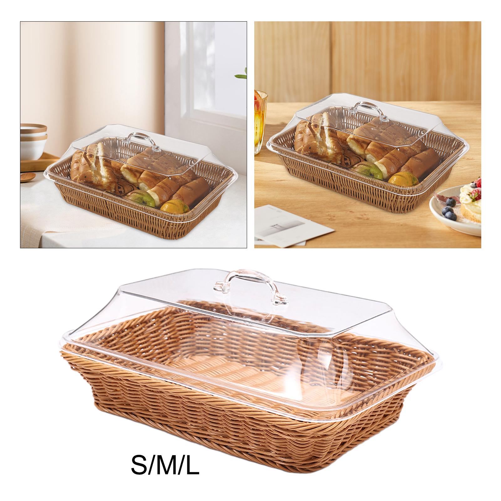 Cesta de pan tejida con tapa,  - Outdoor Camping Meals reseña y precio