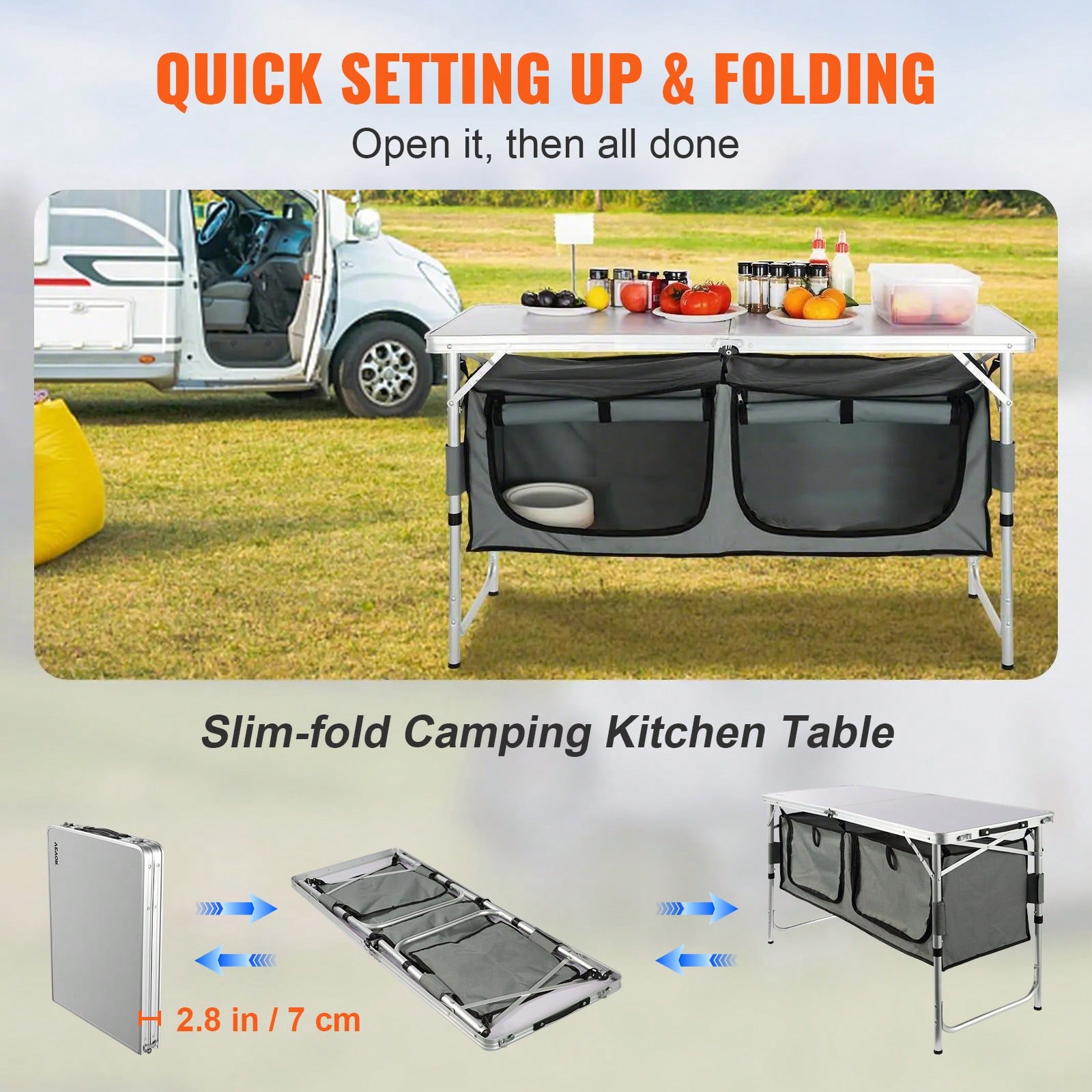 Mesa de cocina plegable de mon - Outdoor Camping Kitchen Setup reseña y precio