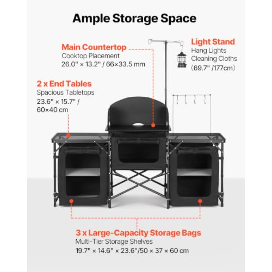 Mesa Plegable para Acampar, Me - Outdoor Camping Kitchen Setup reseña y precio