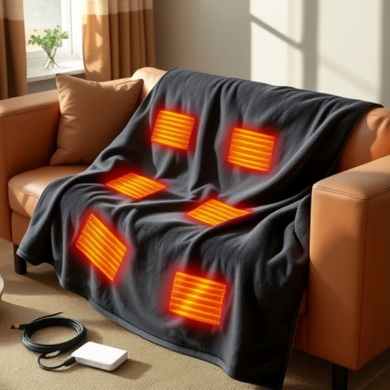 2025 NewUSB Manta chal calenta - Outdoor Camping Heated Blanket reseña y precio