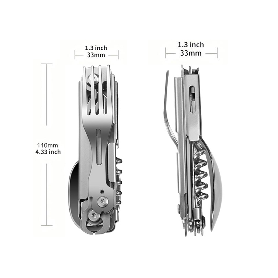 Juego de cubiertos multifuncio - Outdoor Camping Meals reseña y precio